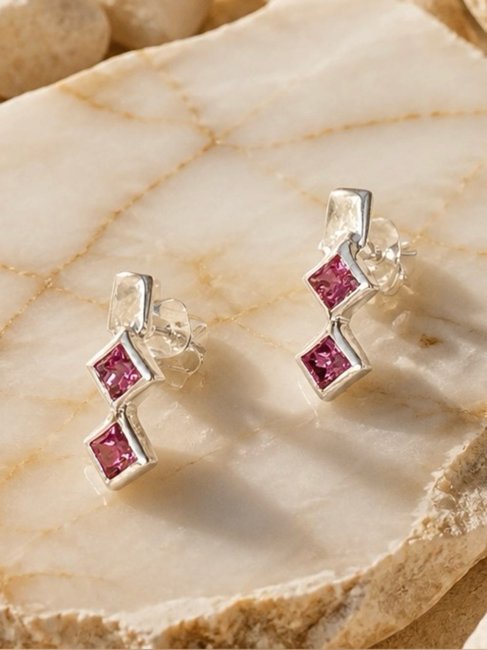 NEW! Rhyolite Garnet Earrings